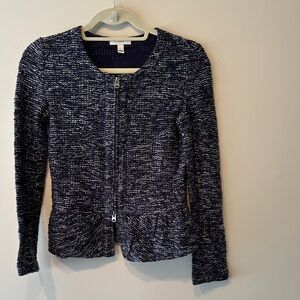 J. Crew Textured Navy & Gray tweed jacket. Never worn.